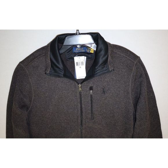 Polo Ralph Lauren Men's Sz XL Gray Heather L/S Full Zip Fleece Jacket $168 - Picture 6 of 10
